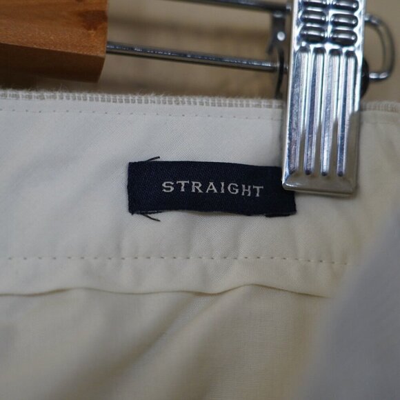 J. Crew Mens Straight Fit Linen-Cotton Blend Pants Cream Tartan Chino Pant 36X31 - Picture 10 of 12